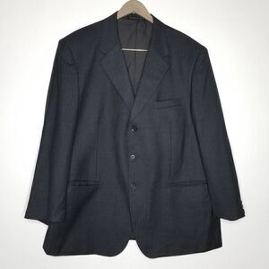 Vinci Pinstripe Button Front Suit Jacket Black XL